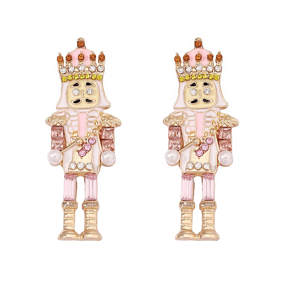 Wholesale Alloy Diamond Drip Oil Soldier Creative Earrings
